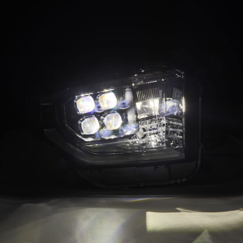 AlphaRex 14-21 Toyota Tundra NOVA-Series LED Proj Headlights Alpha-Blk w/Actv Light &amp; Seq. Sig + DRL - 880832