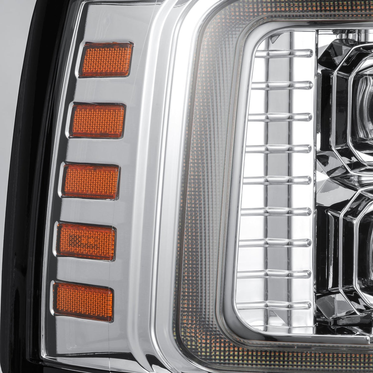 AlphaRex 92-96 Ford Bronco/F150 NOVA LED Proj Headlights Chrome w/ Activ. Light Seq. Sig and SB DRL - 880378 for 1992-1996 Fo