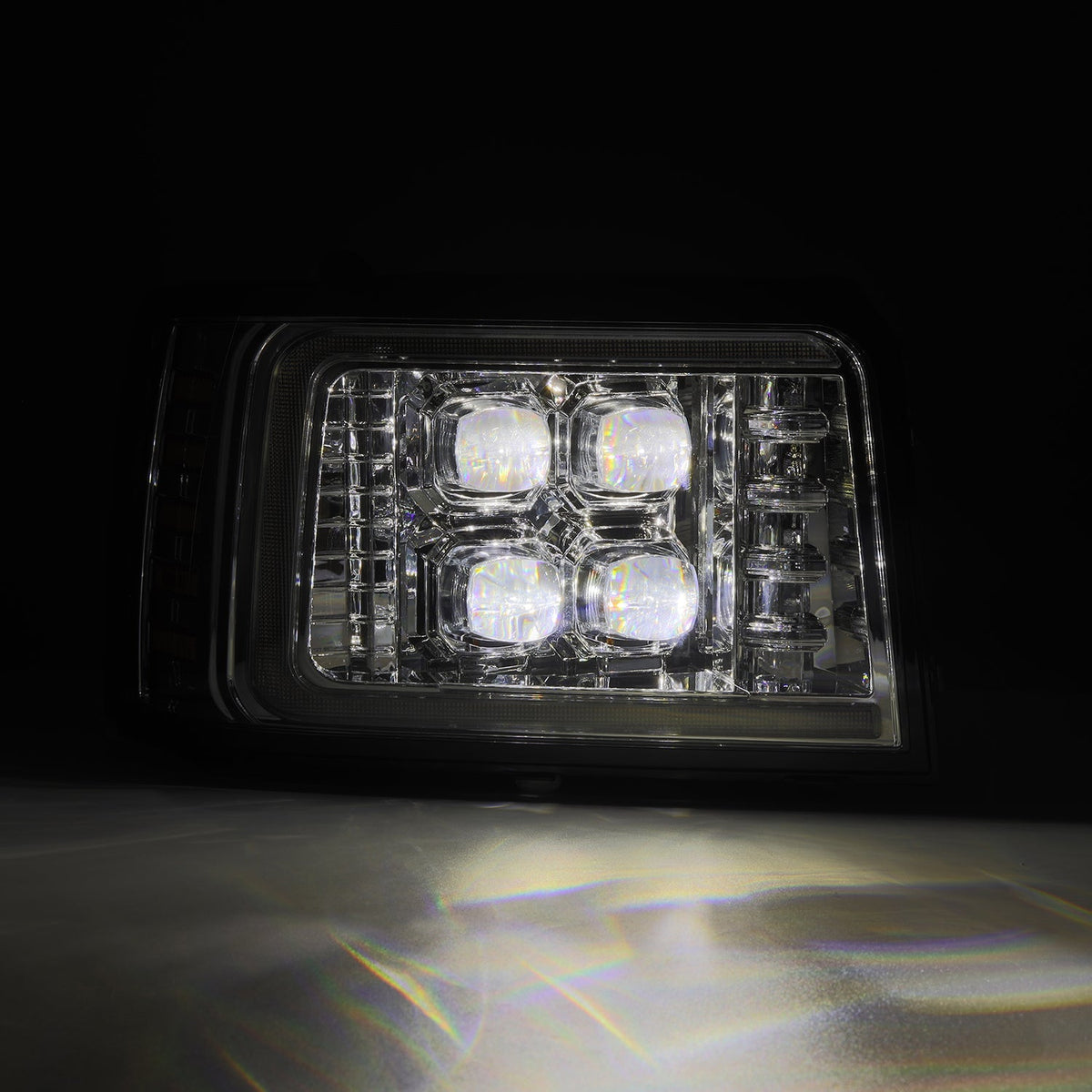 AlphaRex 92-96 Ford Bronco/F150 NOVA LED Proj Headlights Chrome w/ Activ. Light Seq. Sig and SB DRL - 880378 for 1992-1996 Fo