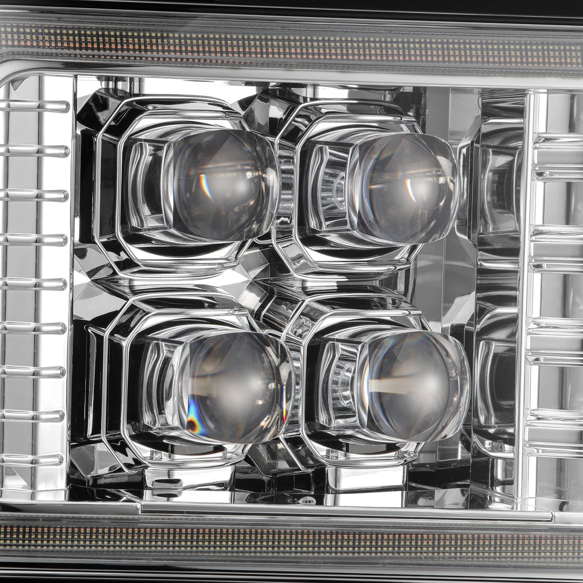 AlphaRex 92-96 Ford Bronco/F150 NOVA LED Proj Headlights Chrome w/ Activ. Light Seq. Sig and SB DRL - 880378 for 1992-1996 Fo