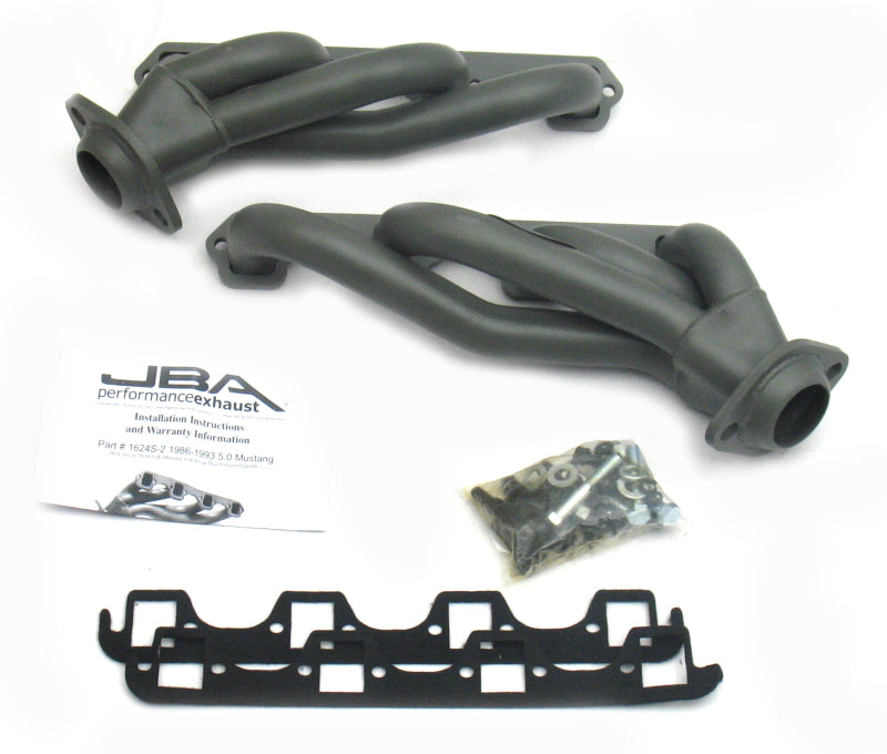JBA 86-93 Ford Mustang 5.0L SBF 1-5/8in Primary Ti Ctd Cat4Ward Header - 1624S-2JT