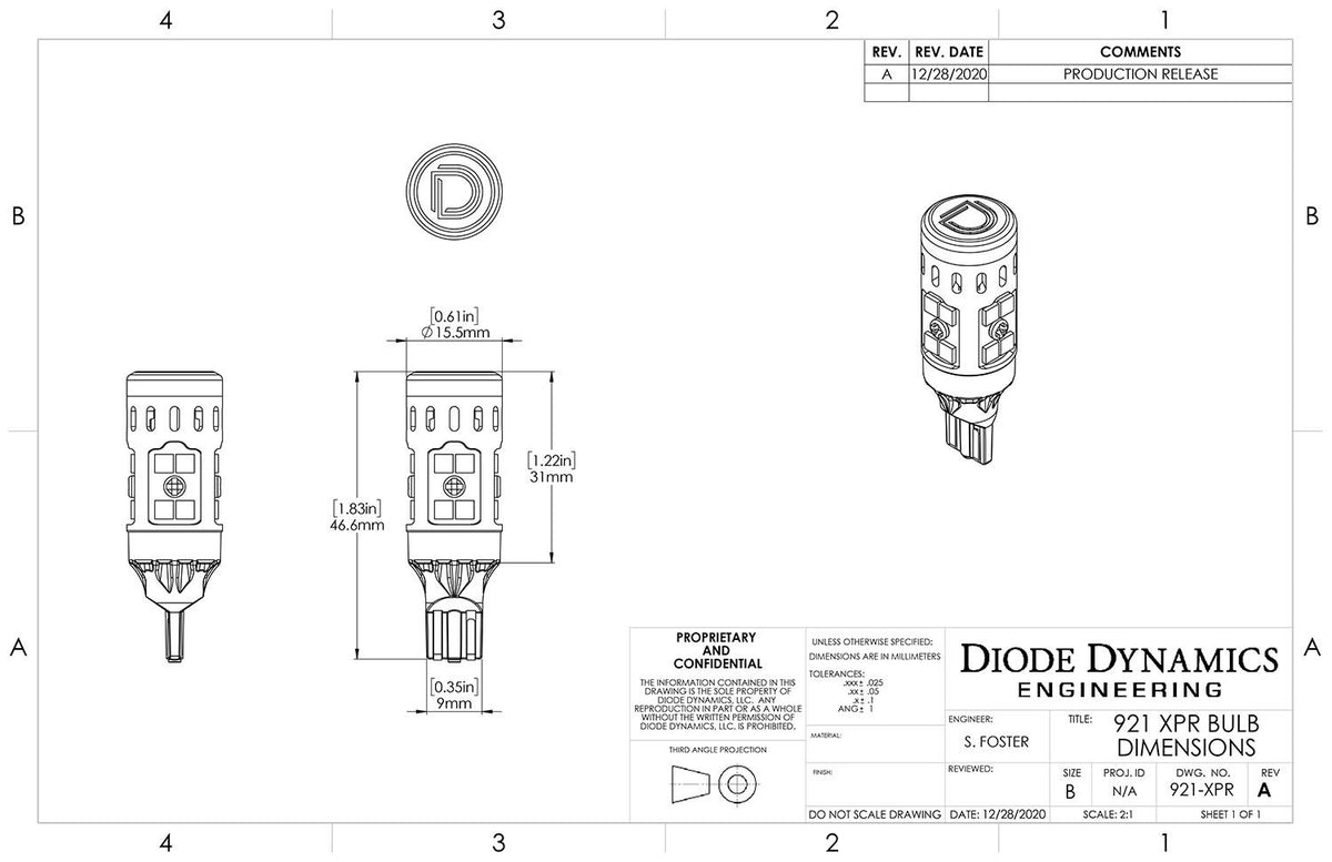 Diode Dynamics 921 XPR LED Bulb - Cool - White (Pair) - DD0394P