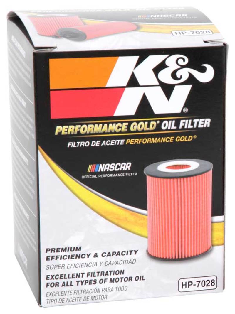 K&N Performance Oil Filter for 2010+ Mercedes Benz GLE350D 3.0L V6 DSL 2.75in OD x 3.625in H - HP-7028 for 2010-2022 Mercedes