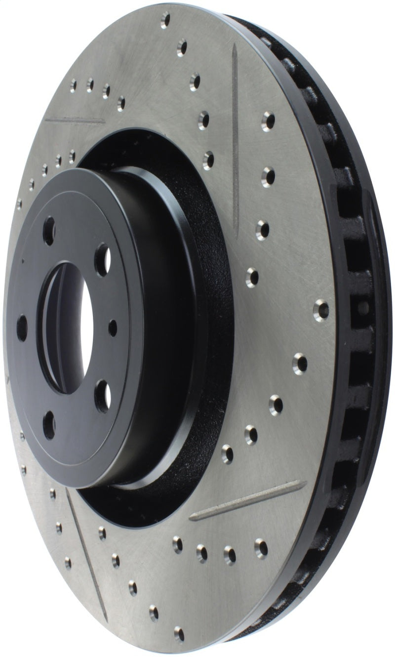 StopTech Slotted &amp; Drilled Sport Brake Rotor - 2015 Ford Mustang Non-Brembo - Front Left - 127.61114L