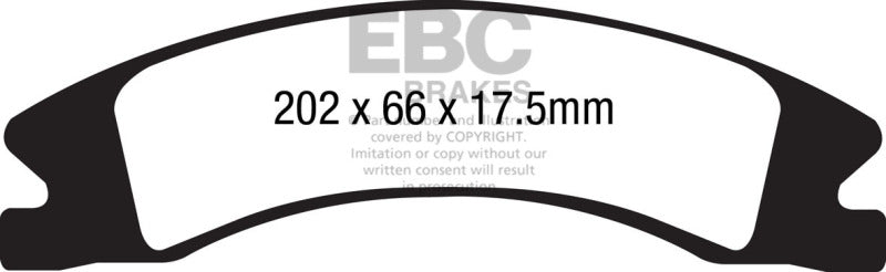 EBC 15+ Cadillac Escalade Ext/Esv 6.2 2WD Yellowstuff Front Brake Pads - DP41885R