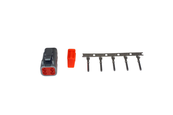 AEM DTM Style 4-Way Receptacle Connector Kit with 5 Female Pins - 35-2624 by AEM
