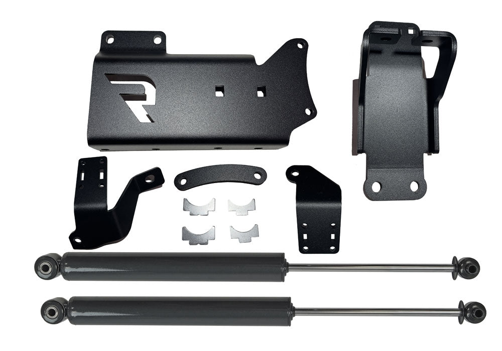 Superlift 14-25 Ram 2500/13-25 Ram 3500 (w/SH Cylinders) Dual Steering Stabilizer Kit - 92771-1 - front view