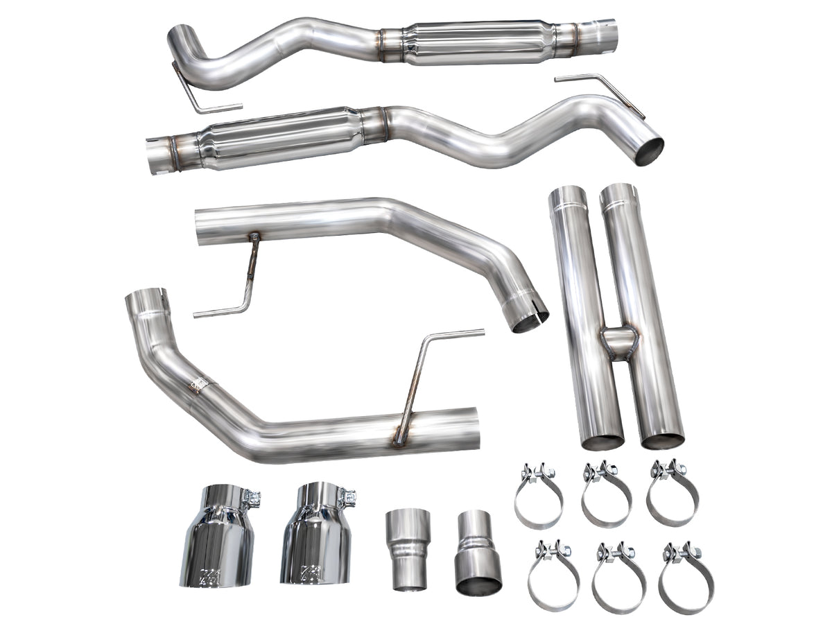 AWE 2024 Ford Mustang GT Fastback S650 RWD Track Edition Catback Exhaust w/ Dual Chrome Silver Tips - 3020-32650
