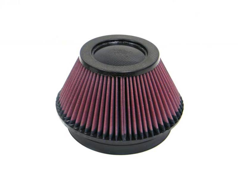 K&amp;N Universal Round Tapered Carbon Fiber Air Filter 6in Flg ID Centered/7.5in B OD/4.5in T OD/4in H - RP-4600