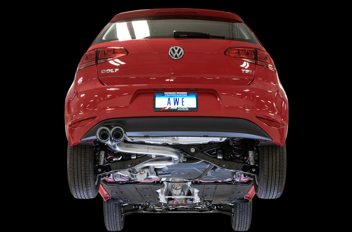 AWE Tuning VW MK7 Golf 1.8T Touring Edition Exhaust w/Diamond Black Tips (90mm) - 3015-23044