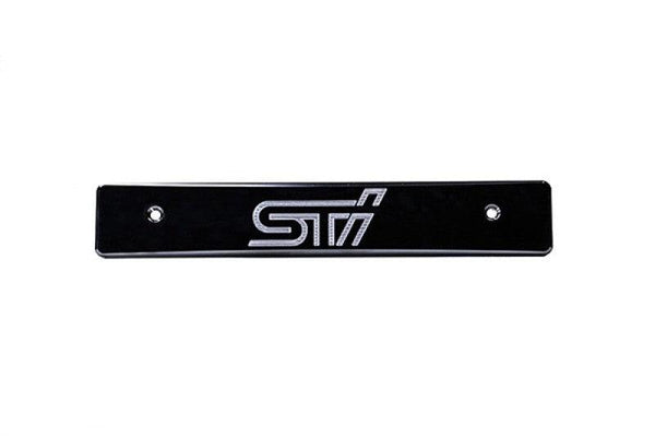 Turbo XS 08-14 Subaru WRX/STi Billet Aluminum License Plate Delete Black Machined STi Logo - WS08-LPD-BLK-STI for 2008-2014 S