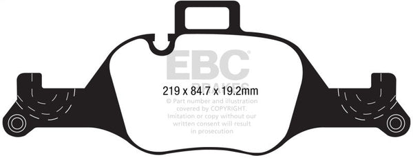 EBC 2017+ BMW 530 G30 Redstuff Front Brake Pads - DP32289C for 2019-2026 BMW X5 - front view