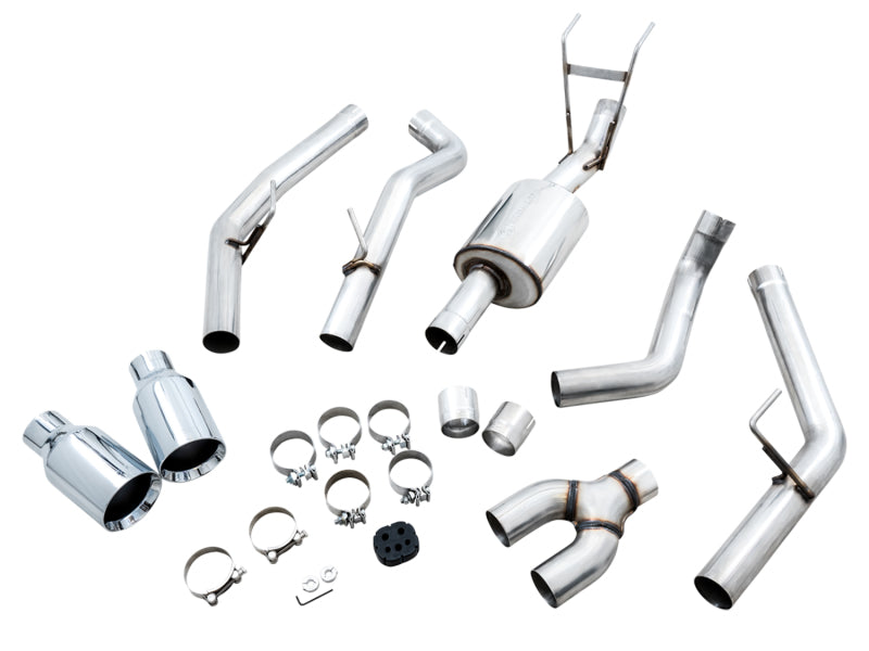 AWE Tuning 09-18 RAM 1500 5.7L (w/o Cutout) 0FG Dual Rear Exit Cat-Back Exhaust - Chrome Silver Tips - 3015-32101
