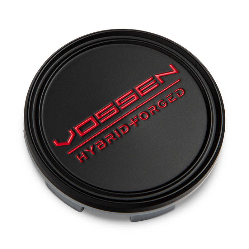 Vossen Hybrid Forged Optional Center Cap - Satin Black w/Red Lettering - CAP-VHF-SBR