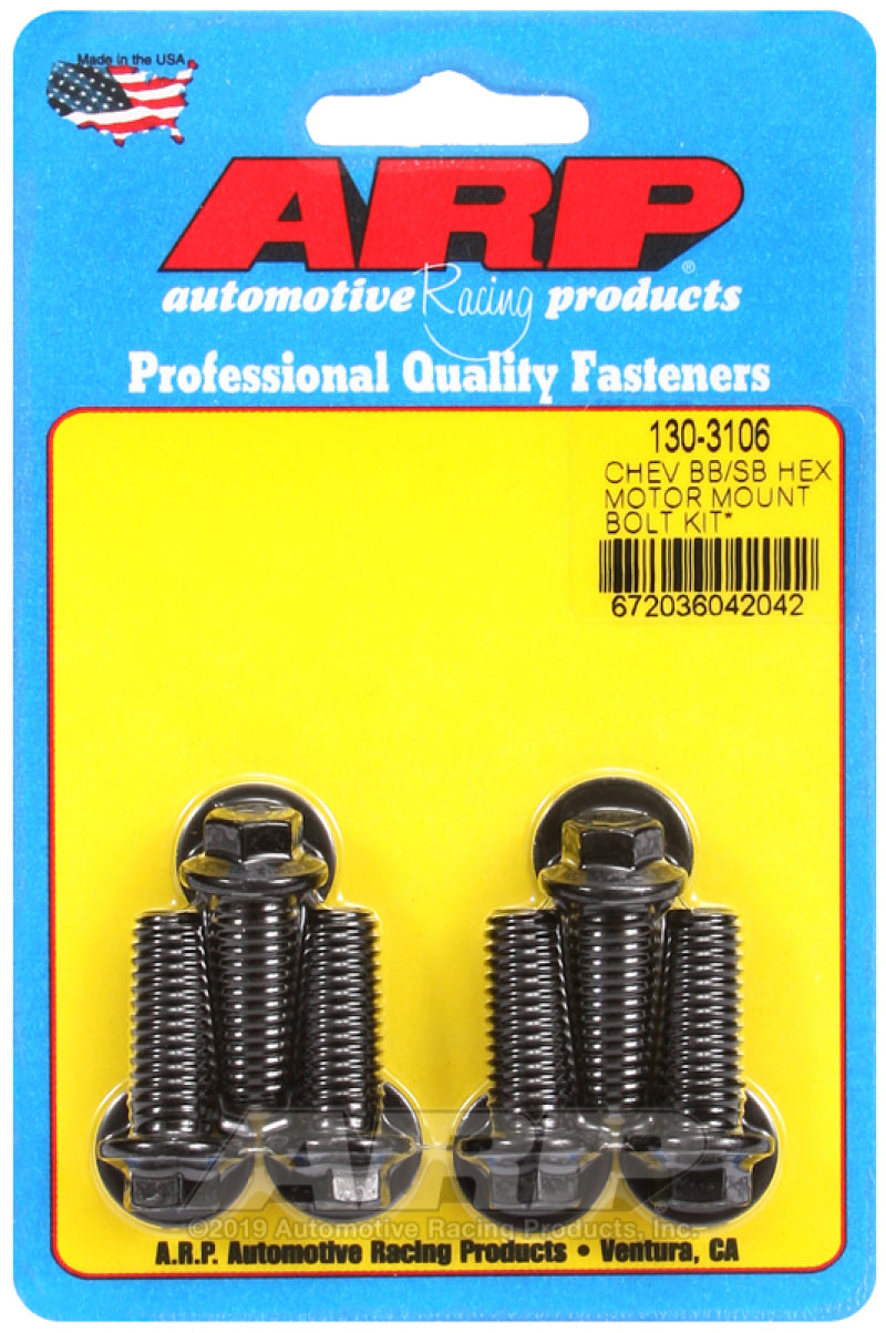 ARP Chevy Hex Motor Mount Bolt Kit w/ energy suspension Mounts - 130-3106