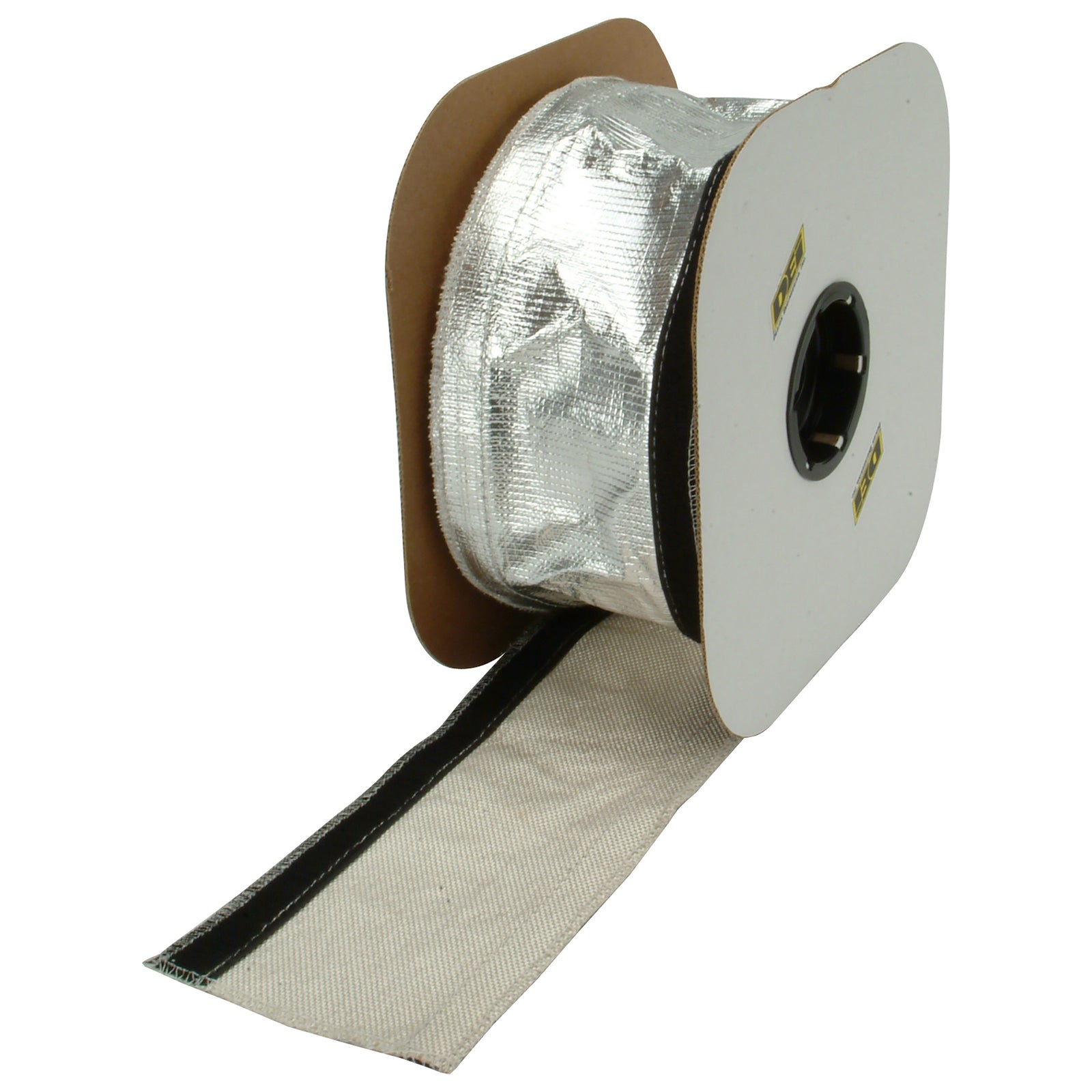 DEI Heat Shroud 2-1/2in x 50ft Spool - Aluminized Sleeving-Hook and Loop Edge - 93487 by DEI - front view
