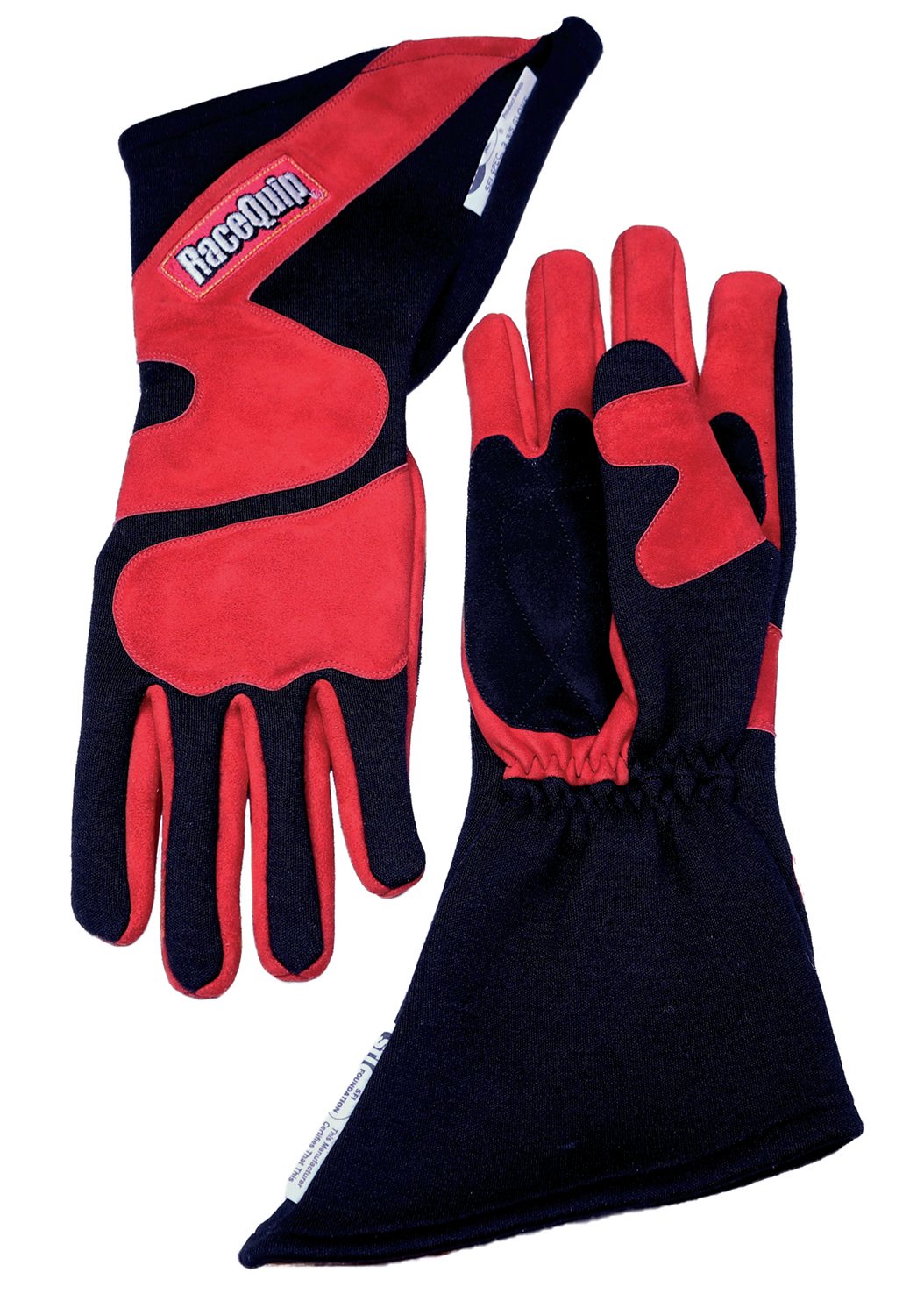 RaceQuip SFI-5 Red/Black Large Long Angle Cut Glove