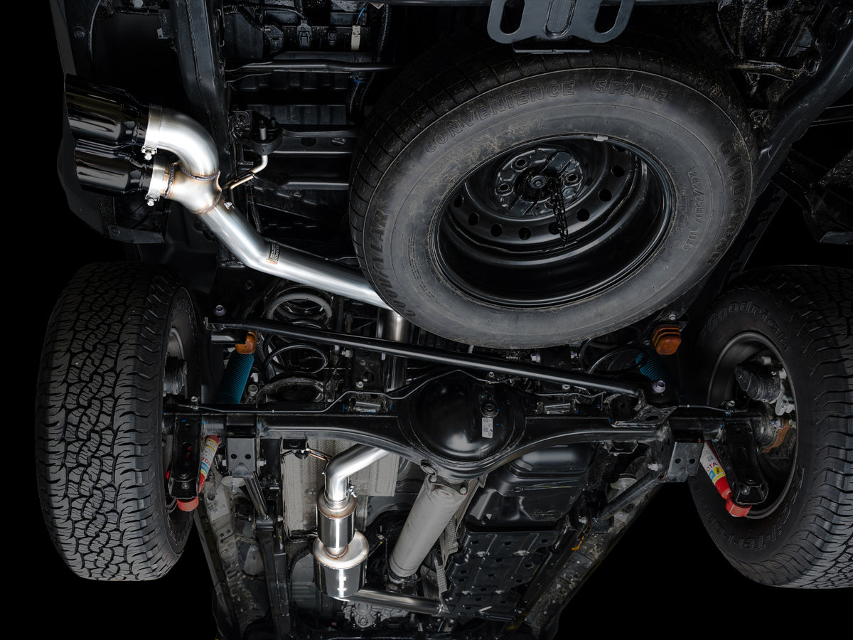 AWE Exhaust for 4th Gen Toyota Tacoma Dual Diamond Black Tips - 3015-33254