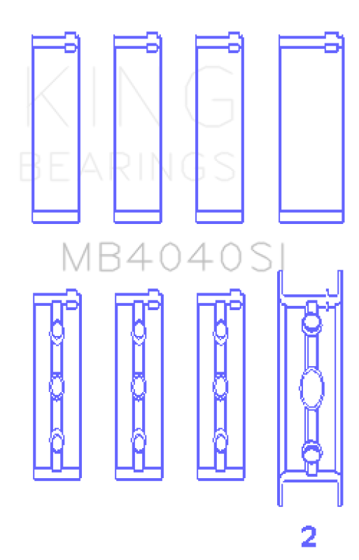 King Engine Bearings Chrysler 215 Ohv (Size +1.0mm) Main Bearing Set - MB4040SI1.0