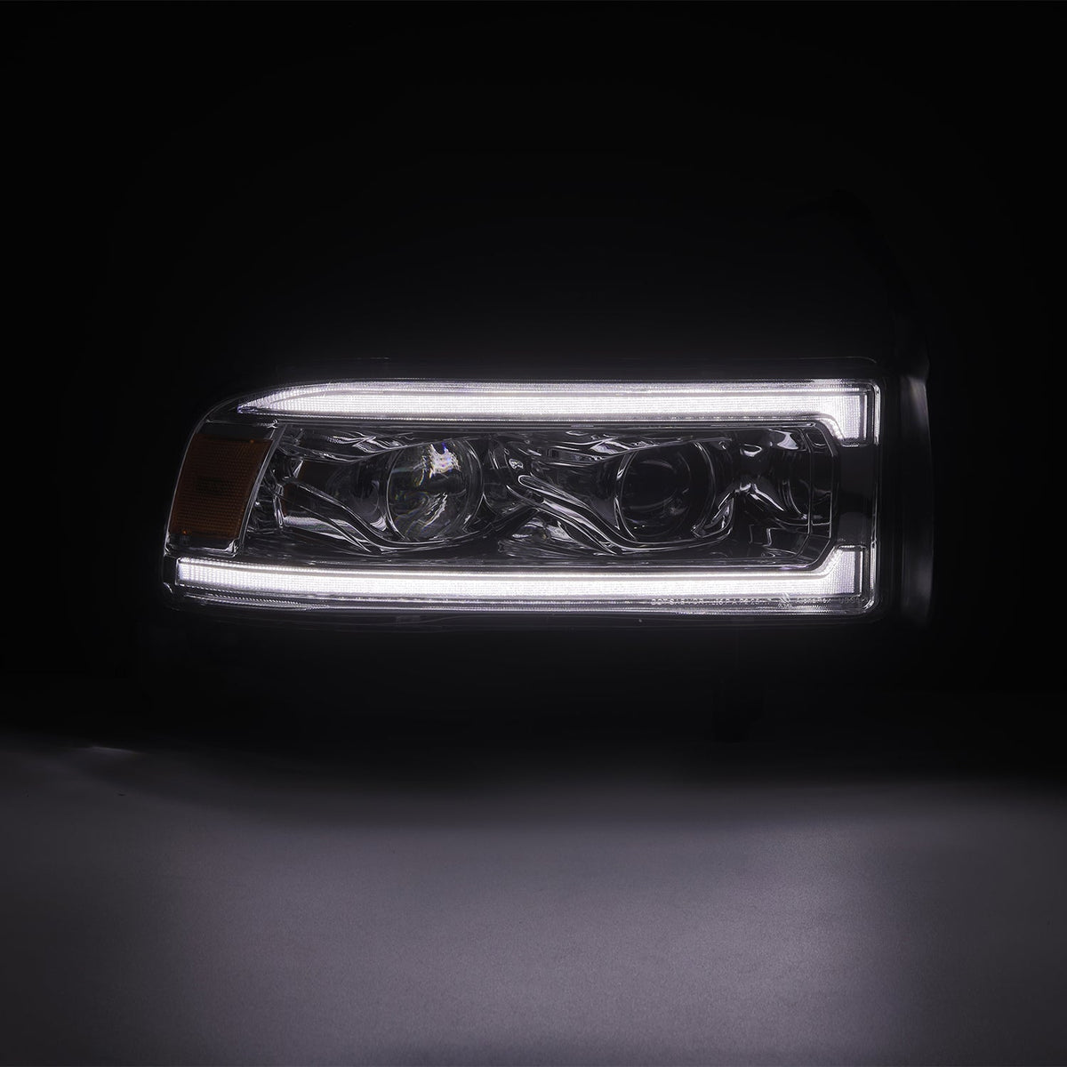 AlphaRex 94-01 Dodge Ram 1500 LUXX LED Headlights Chrome w/ Activ. Light Seq. Signal and SB DRL - 880354 for 1994-2001 Dodge 