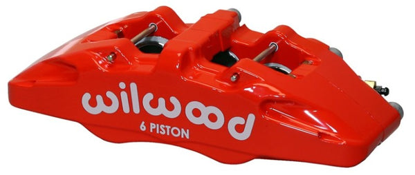 Wilwood Caliper-Forged Dynapro 6 5.25in Mount-Red-L/H 1.62/1.12/1.12in Pistons 0.81in Disc - 120-13435-RD by Wilwood
