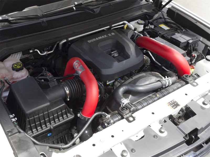 aFe BladeRunner 2.5in Red IC Tube Hot Side w/ Coupling &amp; Clamp Kit 2016 GM Colorado/Canyon 2.8L - 46-20268-R