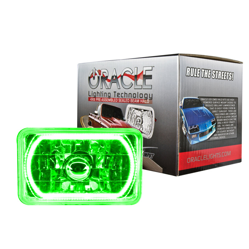 Oracle Pre-Installed Lights 4x6 IN. Sealed Beam - Green Halo SEE WARRANTY - 6909-004