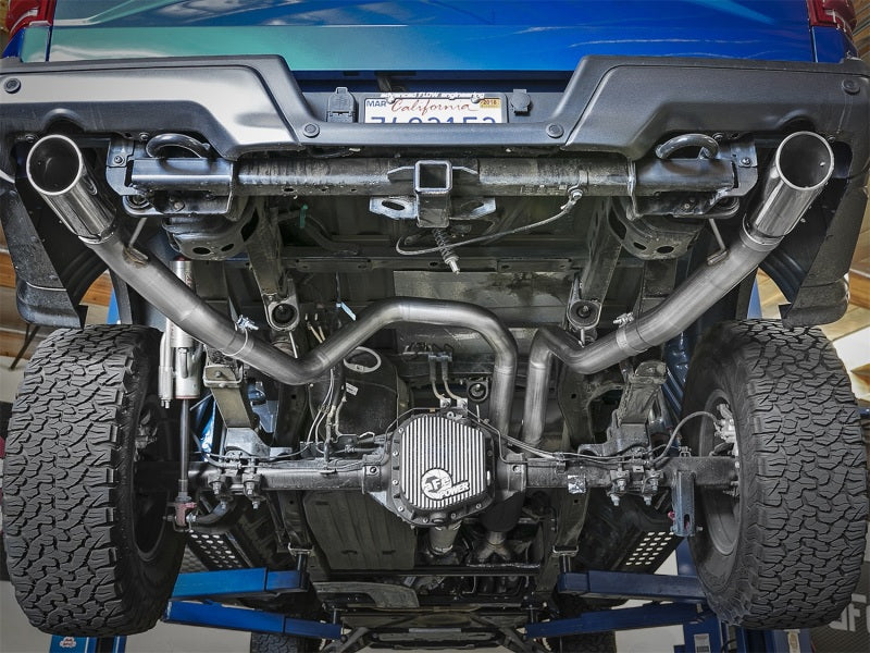 aFe MACHForce-XP 3in to 3-1/2in 304 SS Cat-Back Exhaust w/Polished Tips 17-18 Ford F-150 Raptor 3.5L - 49-33094-P