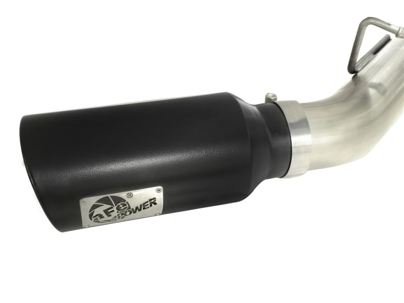aFe MachForce XP Exhaust 4inch DP-Back All SS 2011-14 GM Diesel Trucks V8-6.6L LML Black Tips - 49-44043-B