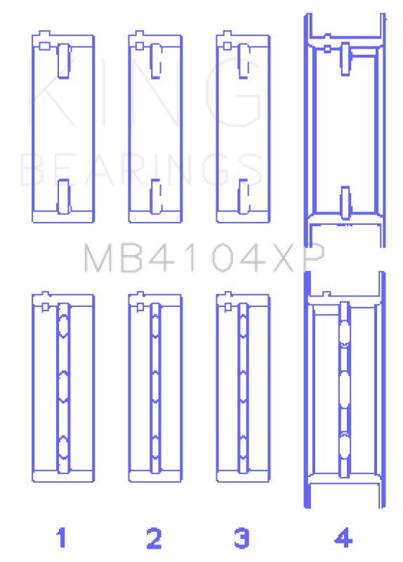 King Nissan VG30DE/VG30DETT (Size +0.25) Performance Main Bearing Set - MB4104XP0.25