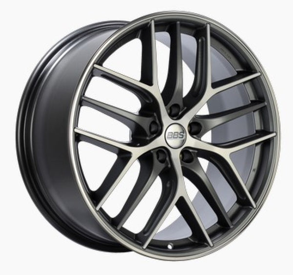 BBS CC-R 19x8 5x120 ET45 Satin Graphite Diamond Cut Polished Rim Protector Wheel -82mm PFS Required - CC2002GRPK by BBS