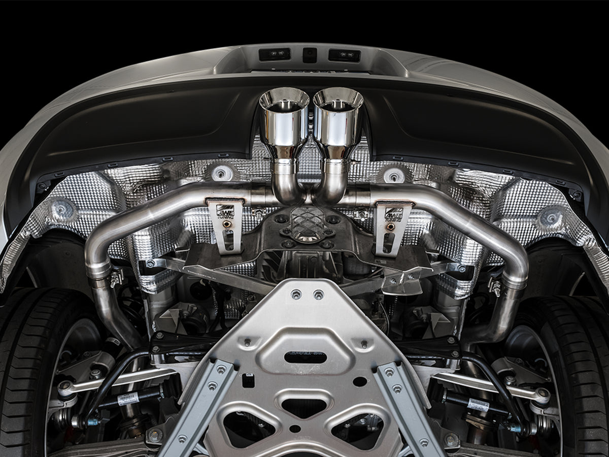 AWE Tuning Porsche 718 Boxster / Cayman Track Edition Exhaust - Chrome Silver Tips - 3010-32038