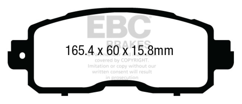 EBC 13+ Nissan Altima 2.5 (L33) Sedan Yellowstuff Front Brake Pads - DP43011R