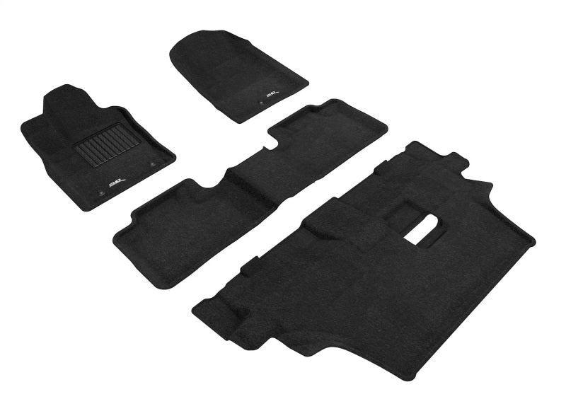 3D MAXpider 2012-2021 Dodge Durango 7-Seat Elegant 1st 2nd &amp; 3rd Row Floormats - Black - L1DG02504709