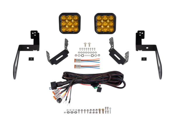 Diode Dynamics 07-18 Jeep JK Wrangler SS5 Bumper LED Pod Light Kit - Yellow Pro Driving - DD7287 for 2007-2018 Jeep Wrangler 
