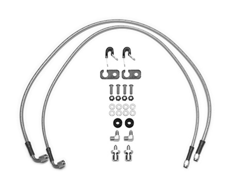 Wilwood Flexline Brake Line 33in OAL -3AN Hose Straight -3AN Female 90 Degree - 220-15924