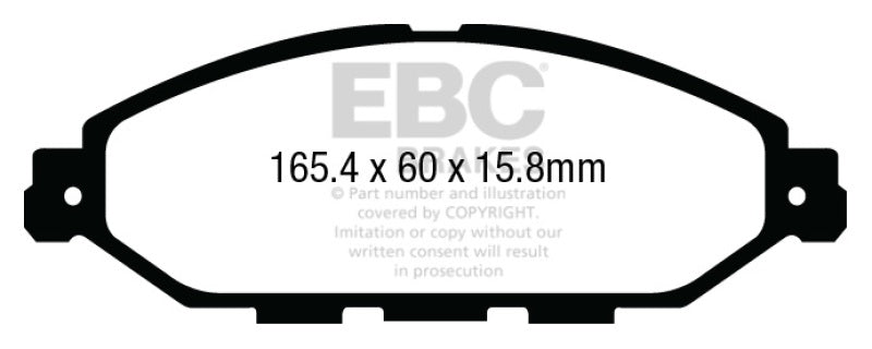 EBC 12-13 Infiniti JX35 3.5 Yellowstuff Front Brake Pads - DP43010R