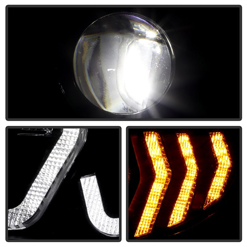 Honda Civic 16-20 LED Model High-Power LED Module Headlights - Black (PRO-YD-HC16LEDAP-SEQGR-BK) - 5088932