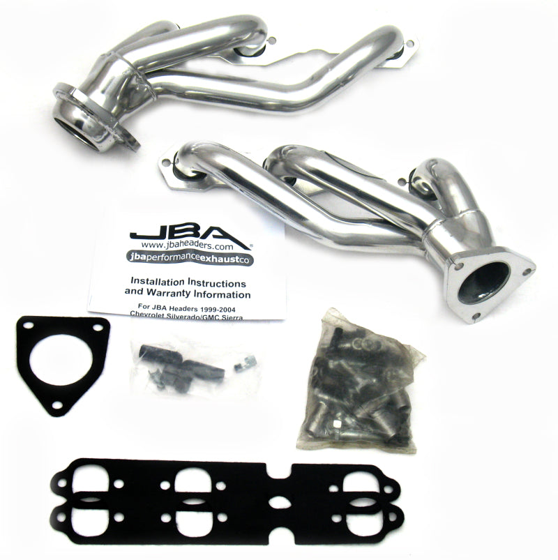 JBA 03-13 GM Truck 4.3L V6 1-1/2in Primary Silver Ctd Cat4Ward Header - 1842S-9JS