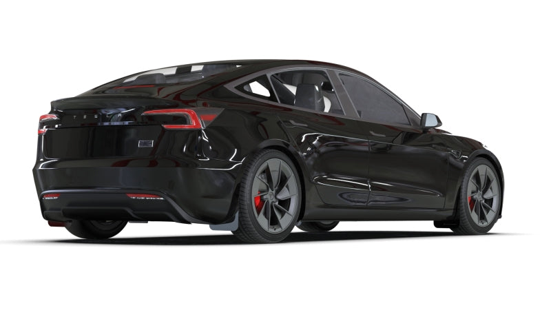 Rally Armor 2024 Tesla Model 3 Highland Black UR Mud Flap Dark Grey Logo - MF122-UR-BLK-DGRY