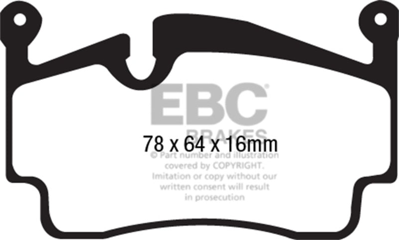 EBC 05-09 Porsche 911 (997) (Cast Iron Rotor only) 3.6 Carrera 2 Sport Bluestuff Rear Brake Pads - DP52216NDX