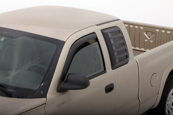 AVS 01-06 Mazda Tribute Ventvisor Outside Mount Window Deflectors 4pc - Smoke - 94735 for 2001-2006 Mazda Tribute - front vie