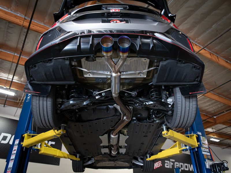 aFe Takeda 2.5in 304SS Axle-Back Exhaust System 17-19 Honda Civic Type R L4-2.0L (t) - BL Flame Tip - 49-36626-L