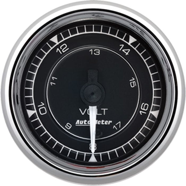 AutoMeter Chrono 2-1/16in 18V Digital Stepper Motor Voltmeter Gauge - Chrome - 9791