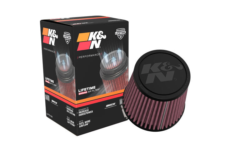 K&amp;N Universal Clamp-On Air Filter 3in FLG /4 1/2in B / 3 1/2in T / 4 3/8in H - RU-9410