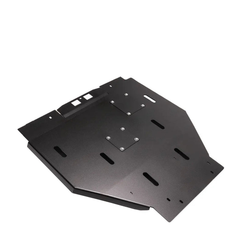 Cali Raised 2024+ Toyota Tacoma Transmission Skid Plate - Hybrid / Steel / Powder Coat - CR4325 - front view
