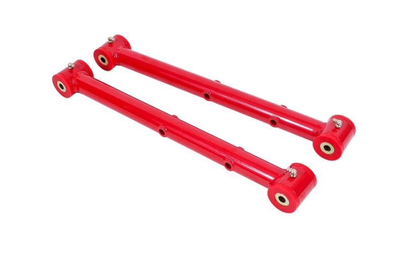 BMR 78-87 G-Body Non-Adj. Lower Control Arms (Polyurethane) - Red - TCA039R for 1978-1987 Buick Regal - front view