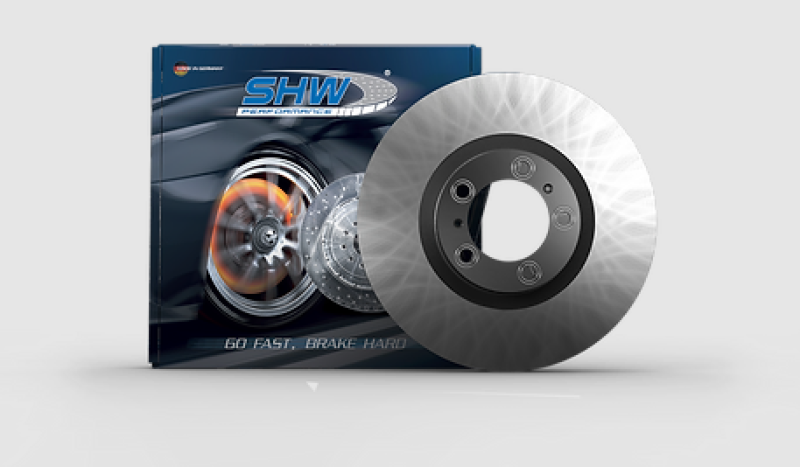 SHW 04-07 BMW 525i 3.0L Front Smooth Monobloc Brake Rotor (34116864906) - BFX32221 for 2004-2010 BMW 5 Series - angle view