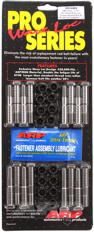 ARP BB Chevy 7/16in pro wave-loc rod bolt kit - 235-6403