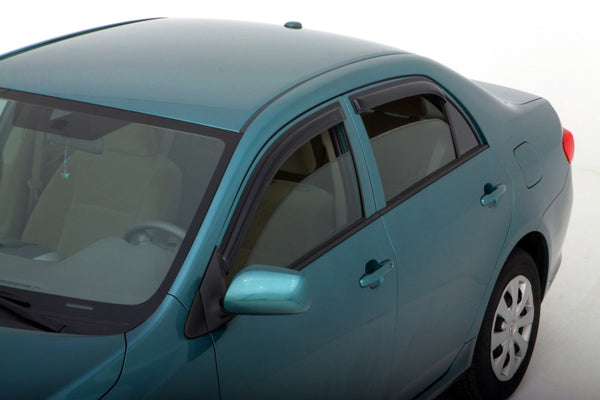 AVS 09-13 Toyota Corolla Ventvisor Outside Mount Window Deflectors 4pc - Smoke - 94073 for 2009-2013 Toyota Corolla - front v